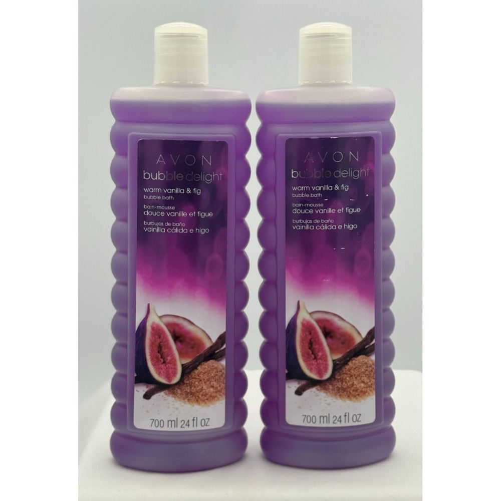(2) AVON bubble delight warm vanilla & fig bubble bath - NEW Sealed - 24 FL Oz